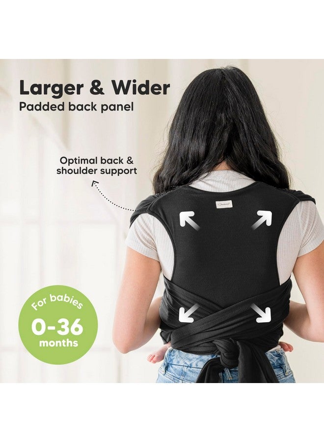 KeaBabies KeaBabies Baby Wrap Carrier Ring Sling - Easy to Wear, Adjustable D-Lite Baby Carrier Newborn to Toddler, Infant Carrying Shirt, Hands Free Bonding, Breathable Fabric Wearing Wrap (Trendy Black)  - Image 1