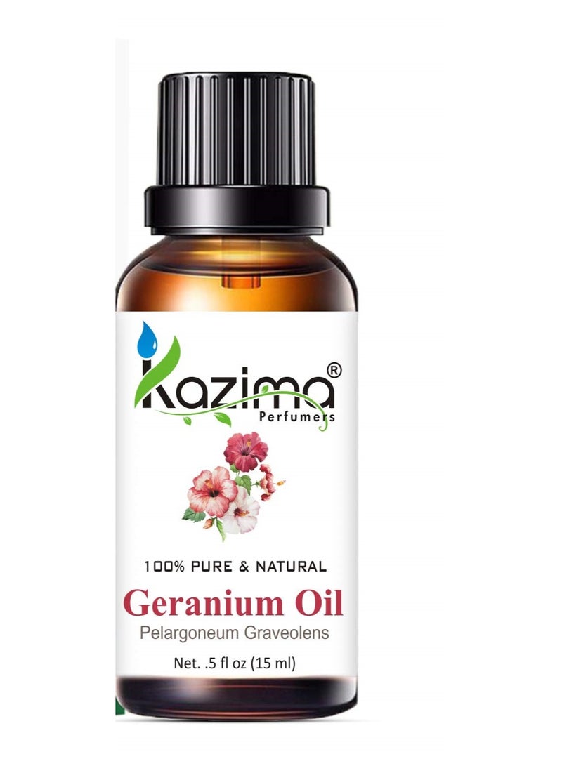 KAZIMA Geranium Essential Oil - 100% Pure Natural & Undiluted For Skin care & Hair care (15ml) - Image 2