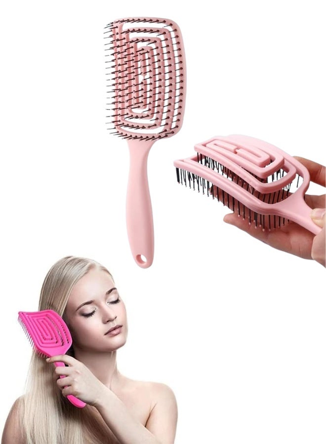 Anti static detangling hairbrush- Maze Shape - anti-knot massage detangler comb pain free hair brush straightener for women men kid long thick curly (Random Color) - Image 1