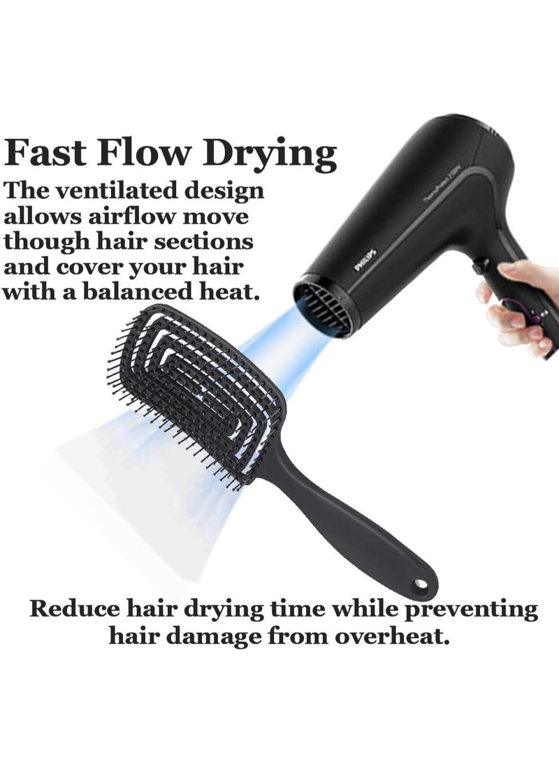 Anti static detangling hairbrush- Maze Shape - anti-knot massage detangler comb pain free hair brush straightener for women men kid long thick curly (Random Color) - Image 4