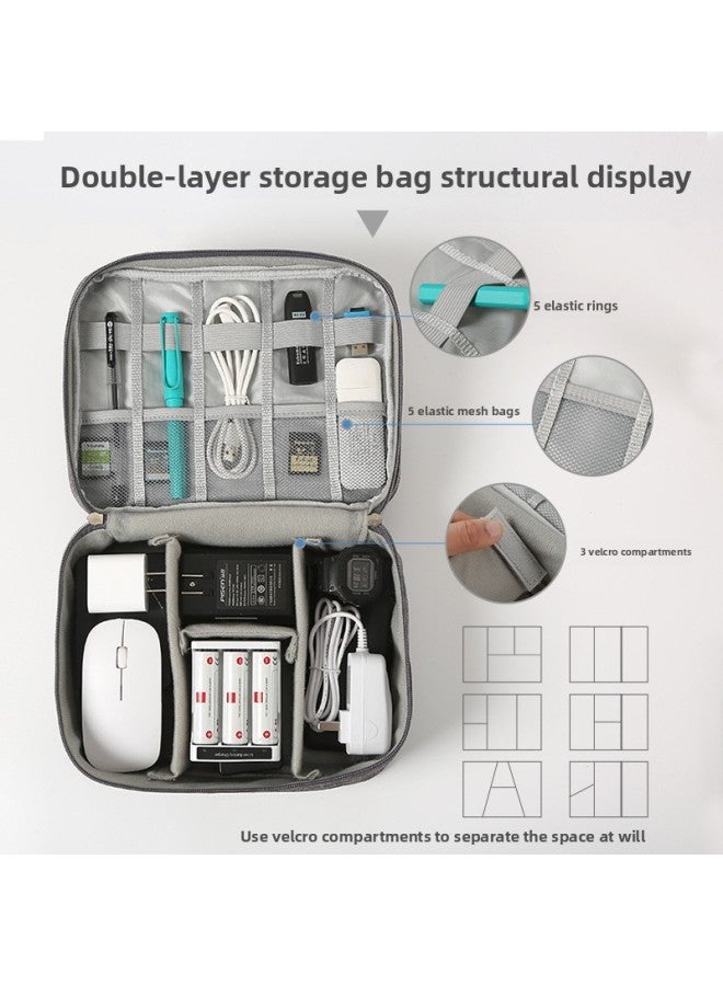 Digital Bag Multifunctional Waterproof Mobile Phone Data Cable Storage Bag Travel Charging Treasure Multifunctional Bag Manufacturers Wholesale-Colour:Grey  - Image 4