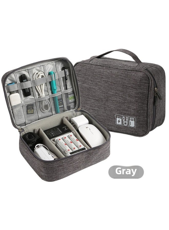 Digital Bag Multifunctional Waterproof Mobile Phone Data Cable Storage Bag Travel Charging Treasure Multifunctional Bag Manufacturers Wholesale-Colour:Grey  - Image 1