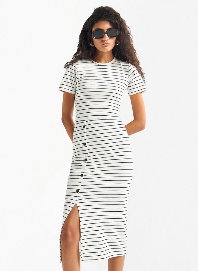 Splash FAV Striped Button-Down Dress - Image 1