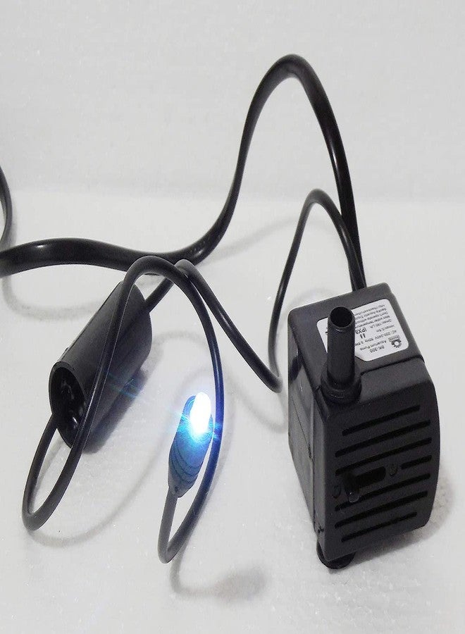 FLOJOY Asian Pumps & Machineries 3W Small Fountain Water Pump For Showpiece/Aquarium/Single Led Mirchi Bulb Pump Head 2 Ft (200 L/Hr) Colour Changing Light Effect (Rgbpw) - Image 1