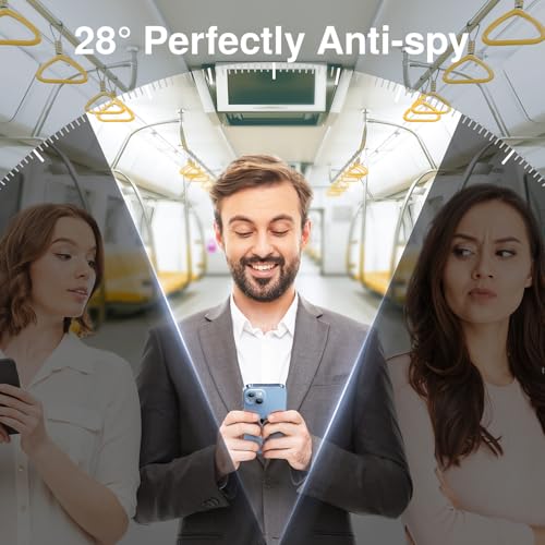 SMARTDEVIL 2+2Pack for iPhone 14 Privacy Screen Protector with Camera Lens Protector,Shatterproof Tempered Glass [True 28°Anti Spy] [9H Hardness] [Automatic Dust-Elimination Install] [Bubble Free] - Image 3