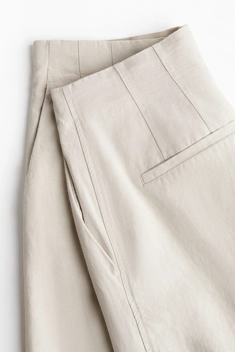 اتش اند ام Wide linen-blend trousers