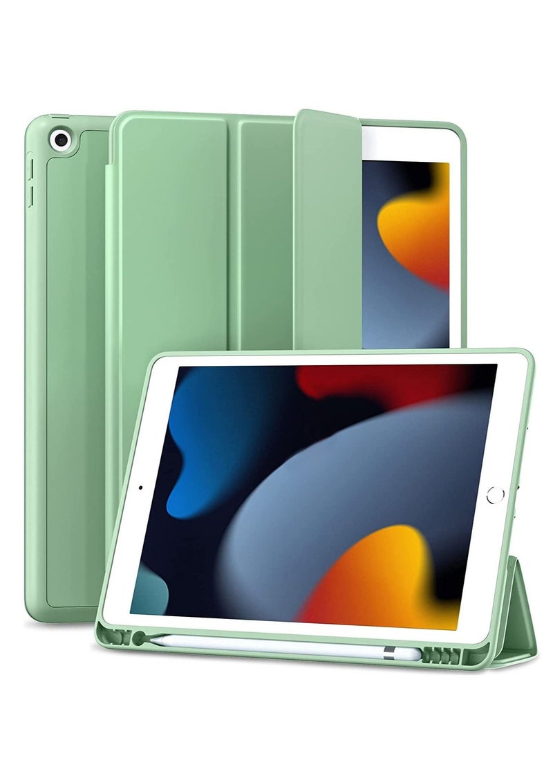 Case for iPad 8th Generation/iPad 10.2 Case 2020, Smart Folio Soft TPU Protective Case Cover with Apple Pencil Holder for iPad 8th/7th Gen, Auto Sleep/Wake - Matcha Green - Image 1