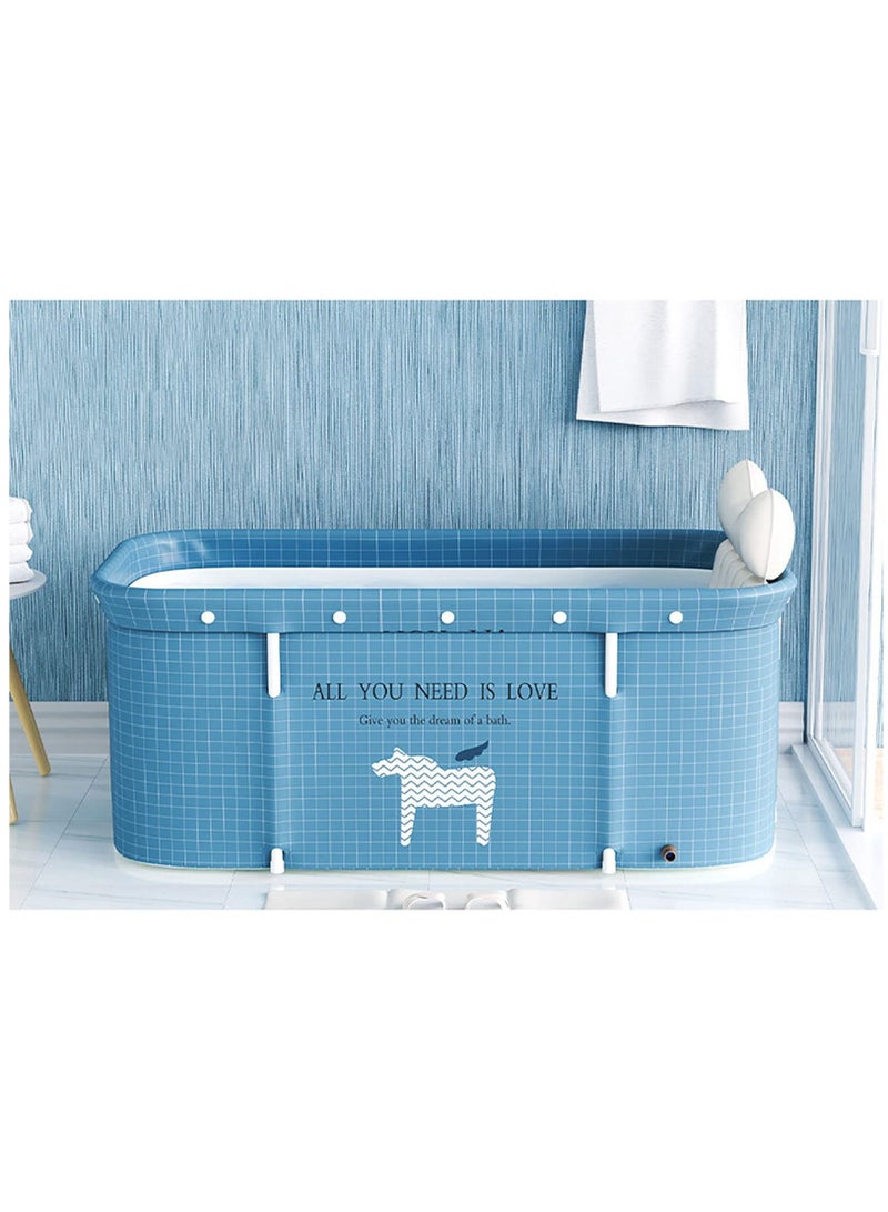 NLUNLB Portable Adult Folding Bathtub, Household Freestanding Thick Plastic Folding Bath Tub For Adults, Portable Non-Inflatable Bathtub Sauna Steam Bathtub Adult Bath Bucket(one small hand driven inflation - Image 2