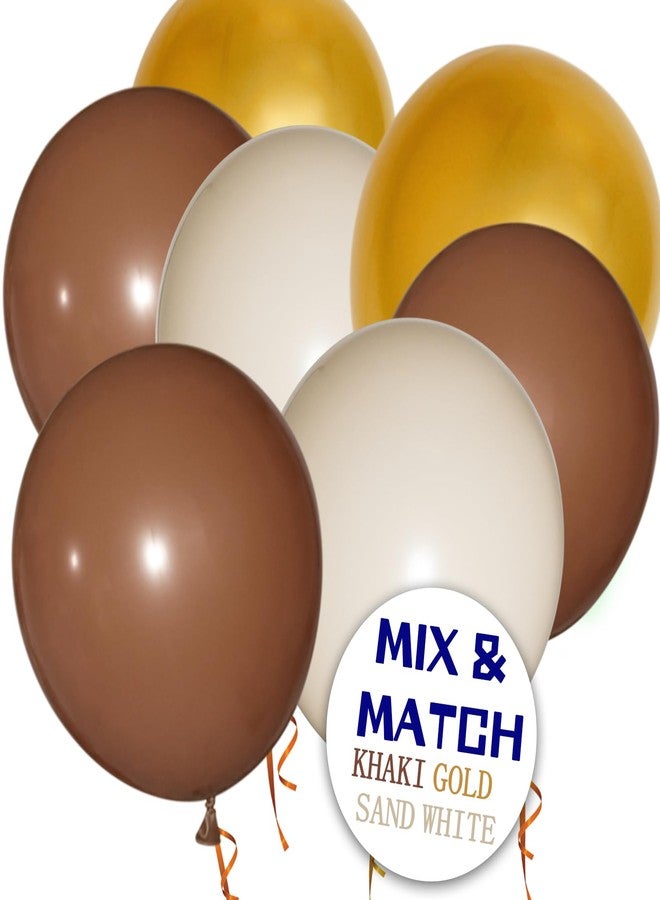 KUULBELA 110pcs Brown Balloon 12 inch, Brown Latex Balloons for Birthday Party Baby Shower Wedding(with 2 Ribbons). - Image 5