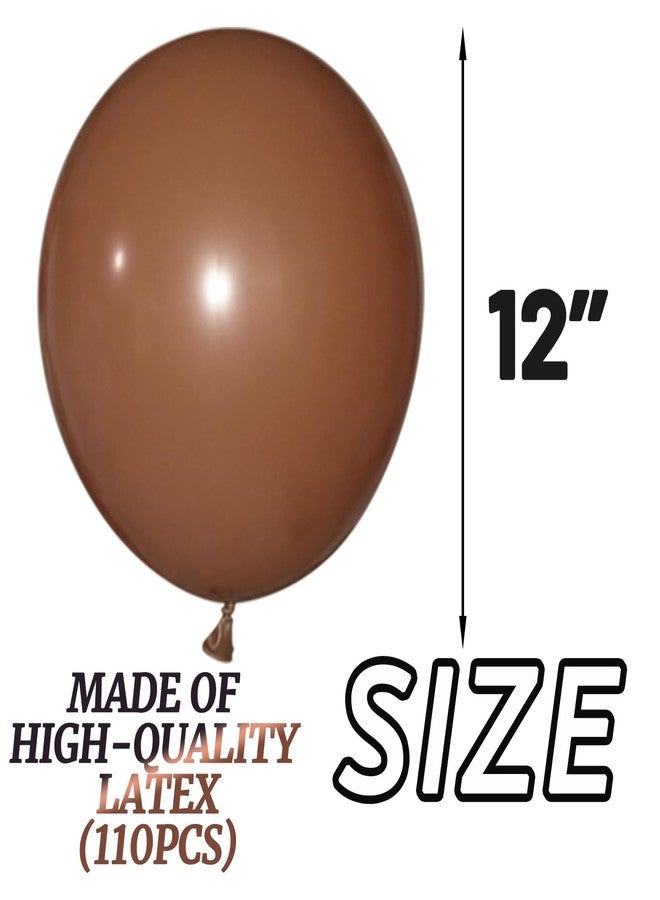 KUULBELA 110pcs Brown Balloon 12 inch, Brown Latex Balloons for Birthday Party Baby Shower Wedding(with 2 Ribbons). - Image 2
