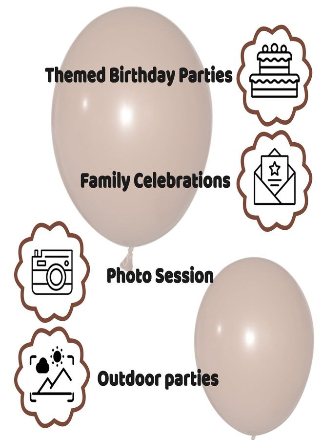 KUULBELA 110pcs Brown Balloon 12 inch, Brown Latex Balloons for Birthday Party Baby Shower Wedding(with 2 Ribbons). - Image 3