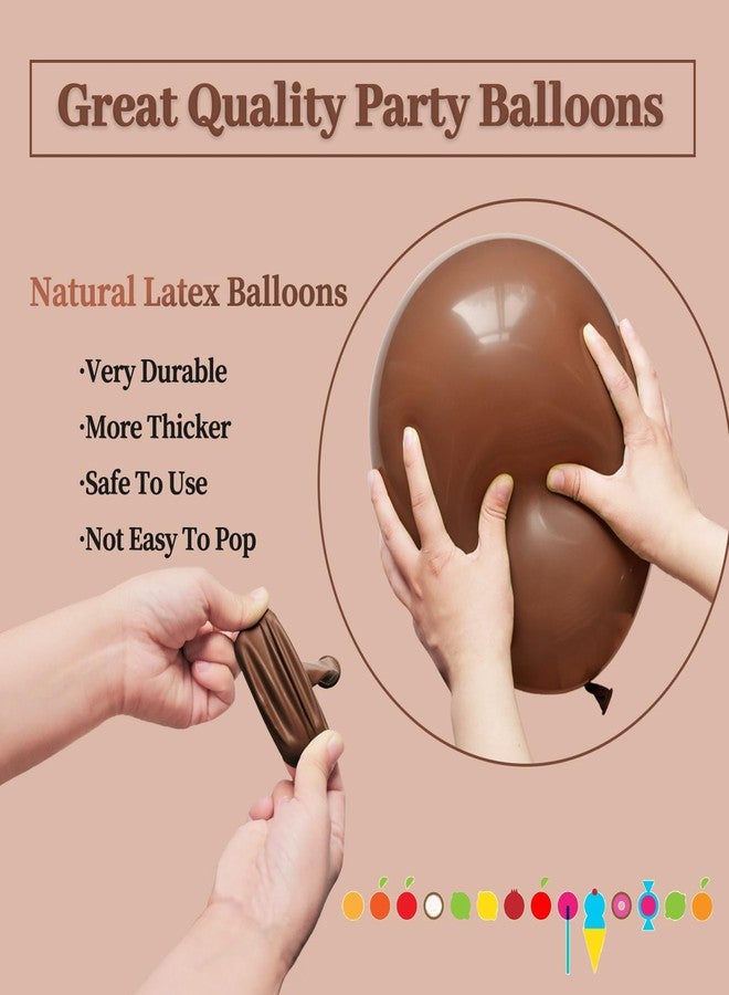 KUULBELA 110pcs Brown Balloon 12 inch, Brown Latex Balloons for Birthday Party Baby Shower Wedding(with 2 Ribbons). - Image 4