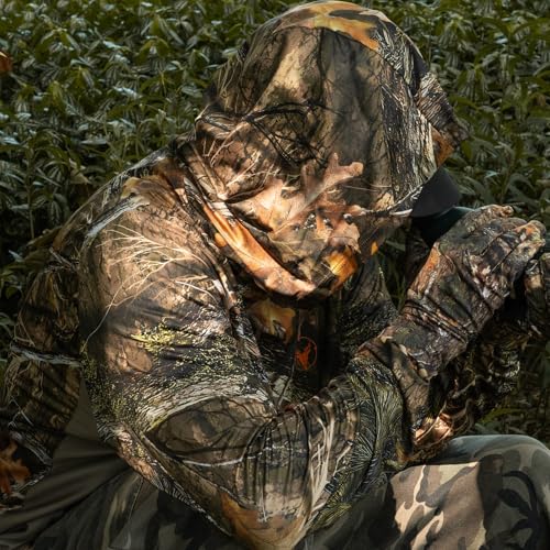 Palmyth Hunting Hoodie with Mask for Men Long Sleeve Sun Protection UV UPF 50 Camo Fishing ShirtsMisty ThicketL - Image 3