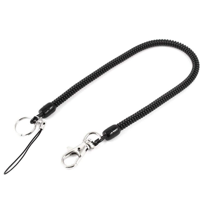 XMHF Plastic Stretchy Spring Coil Keychain Key Ring Strap Key Holder Carabiner Hook 390mm 153Inch Long 2PCS - Image 3