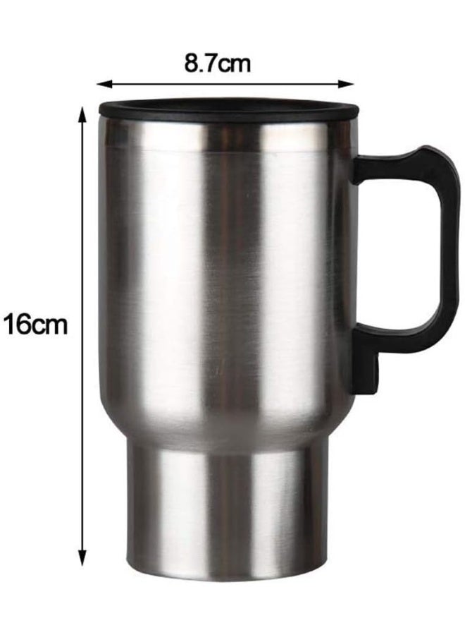 12V Car Heating Travel Mug 500ml Double Layer Stainless Steel Large Capacity Car Heater Cup Temperature 65°C,Car Headting Cup - Image 3