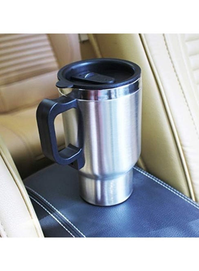 12V Car Heating Travel Mug 500ml Double Layer Stainless Steel Large Capacity Car Heater Cup Temperature 65°C,Car Headting Cup - Image 2