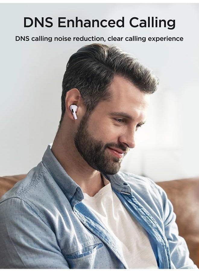 سماعة اذن بلوتوث لاسلكية JR-T03S برو ماكس من جوي روم، رقاقة ثنائية النواة، اتصال فوري، نقل مستقر، ابيض ضمان 12 شهر - Image 4