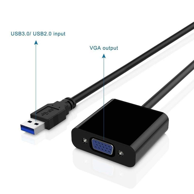 SANCY USB 3.0 to VGA Adapter, 1080P HD Multi-Display Converter Cable for Laptop, PC, Desktop, Monitor, Projector & HDTV - Compatible with Windows 7/8/8.1/10 - Image 4