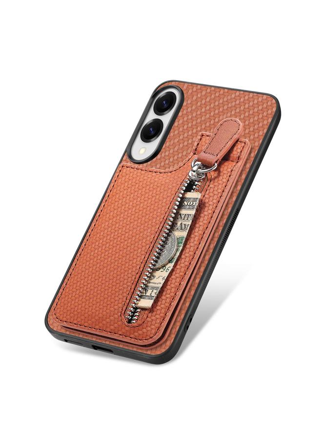 اس-توب جراب لهاتف Samsung Galaxy S25 Edge 5G مصنوع من ألياف الكربون مع سحاب رأسي - Image 5