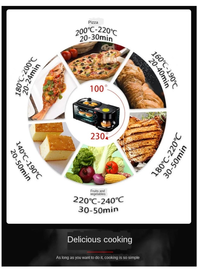 DIGI CORE 3 in 1 Breakfast Maker Microwave Oven Griddle Pan And Coffee Machine Break Fast Machine Includes Frying Pan Oven And Coffee Maker Sandwich Maker Food Warmer Grill Oven Bread Maker Tea Maker  - Image 5
