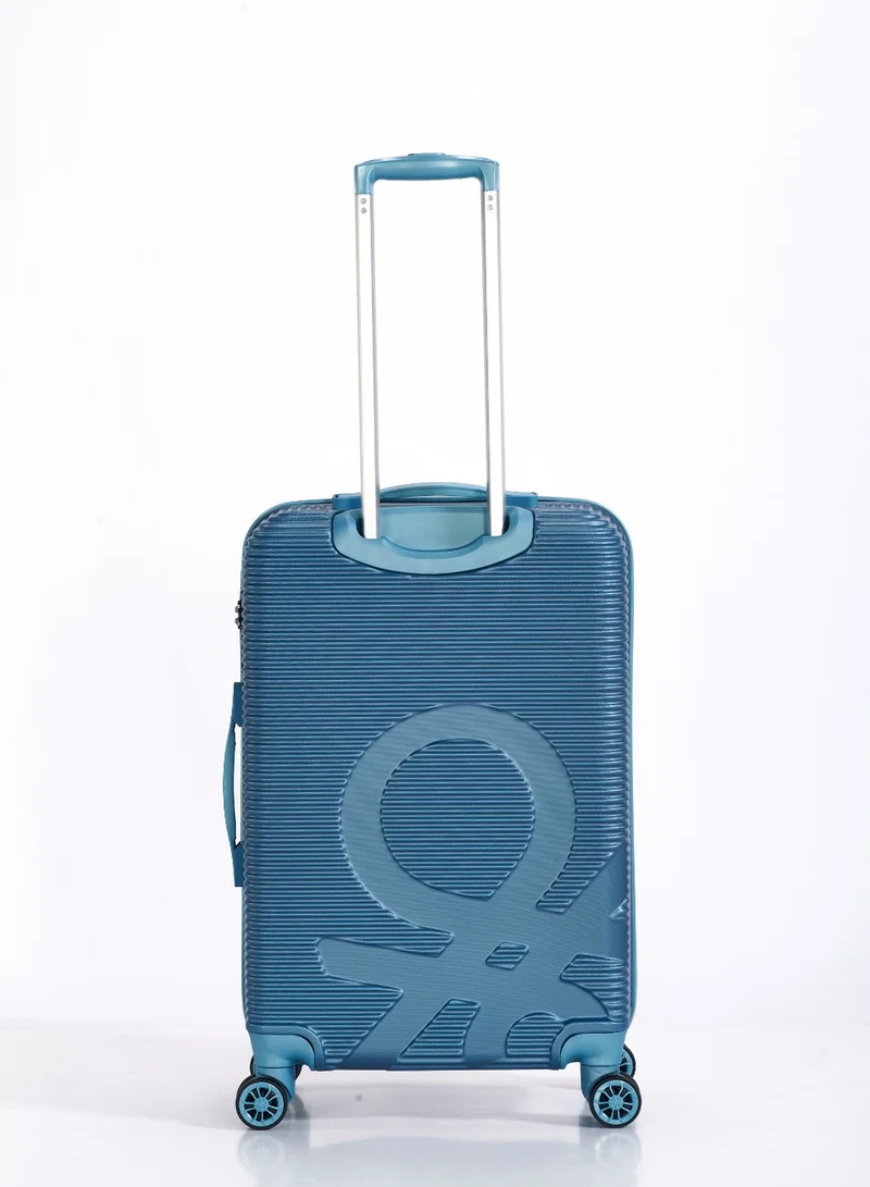 UNITED COLORS OF BENETTON BNTA-204 Set of 3 Luggage with TSA Lock | Material- Acrylonitrile Butadiene Styrene| Adjustable Trolley Handle | Smooth Dual Wheels 360degree rotate | Aqua Green