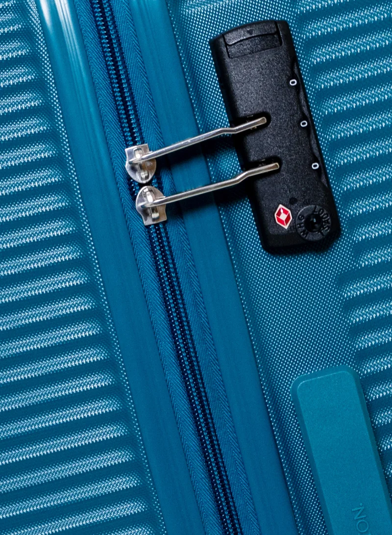 UNITED COLORS OF BENETTON BNTA-204 Set of 3 Luggage with TSA Lock | Material- Acrylonitrile Butadiene Styrene| Adjustable Trolley Handle | Smooth Dual Wheels 360degree rotate | Aqua Green