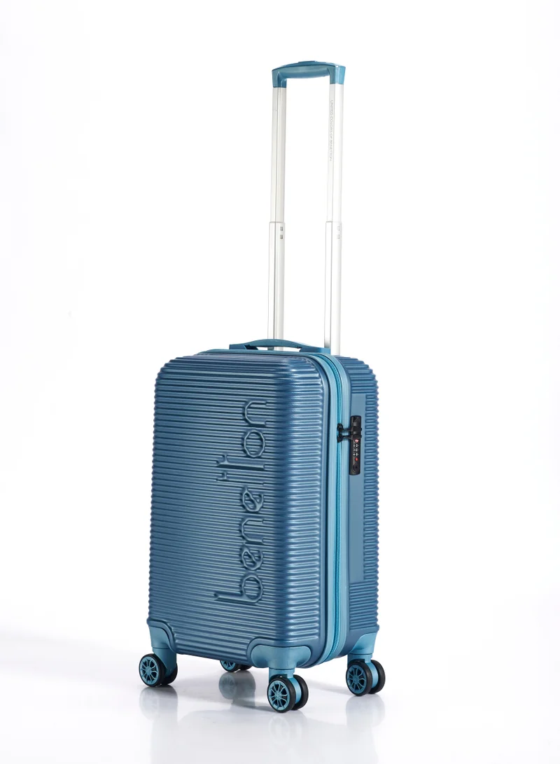 UNITED COLORS OF BENETTON BNTA-204 Set of 3 Luggage with TSA Lock | Material- Acrylonitrile Butadiene Styrene| Adjustable Trolley Handle | Smooth Dual Wheels 360degree rotate | Aqua Green