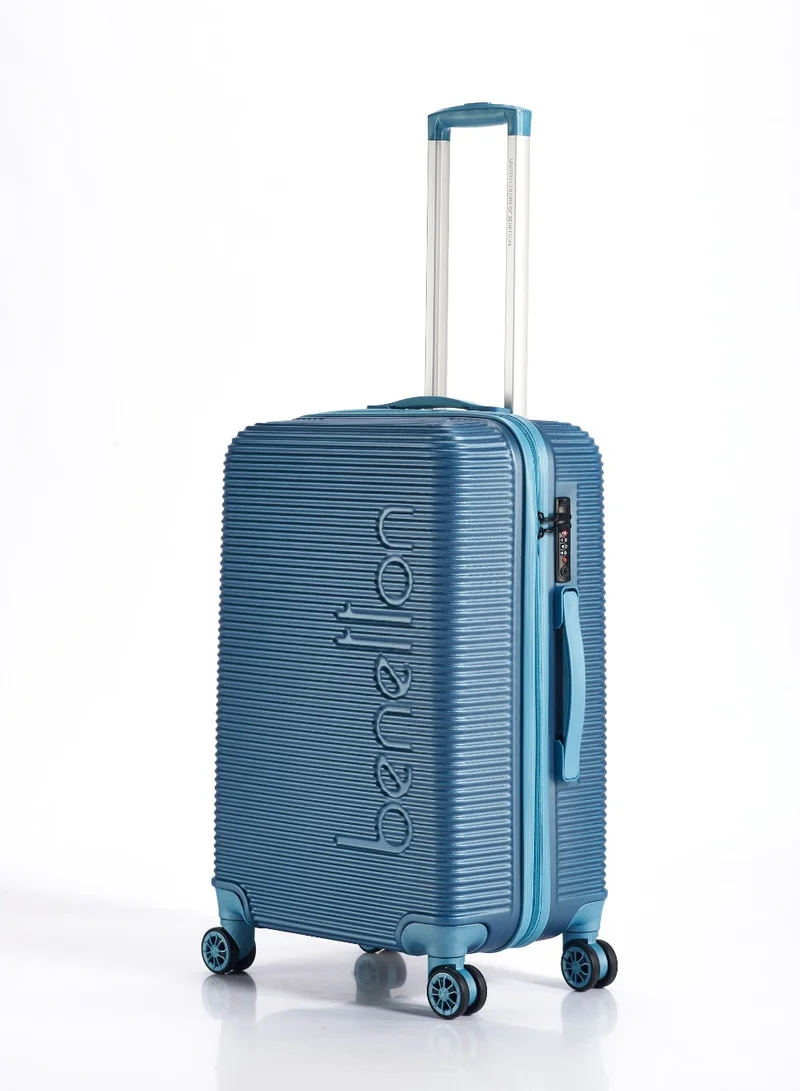 UNITED COLORS OF BENETTON BNTA-204 Set of 3 Luggage with TSA Lock | Material- Acrylonitrile Butadiene Styrene| Adjustable Trolley Handle | Smooth Dual Wheels 360degree rotate | Aqua Green
