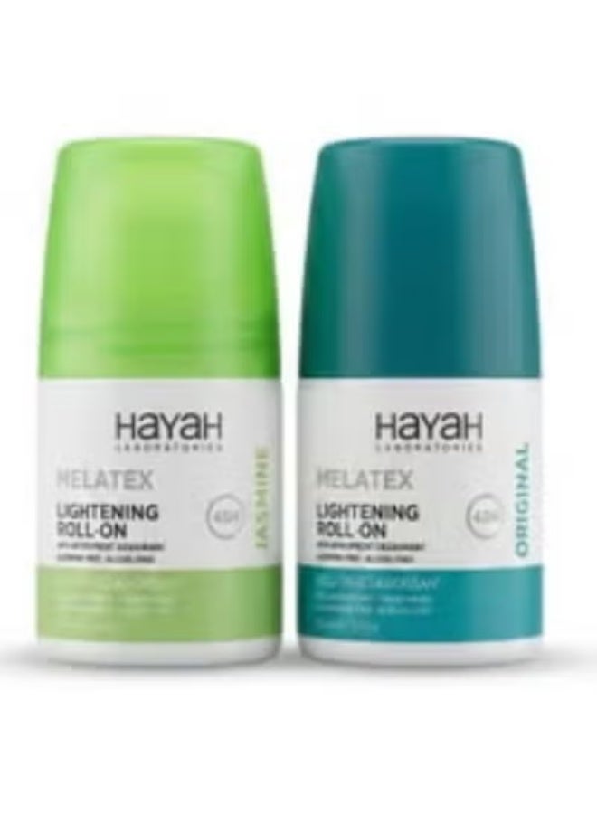 Hayah Melatex Lightening Roll On JASMI + Original 40 Ml1+1Hayah Melatex Lightening Roll On JASMI + Original 40 Ml1+1