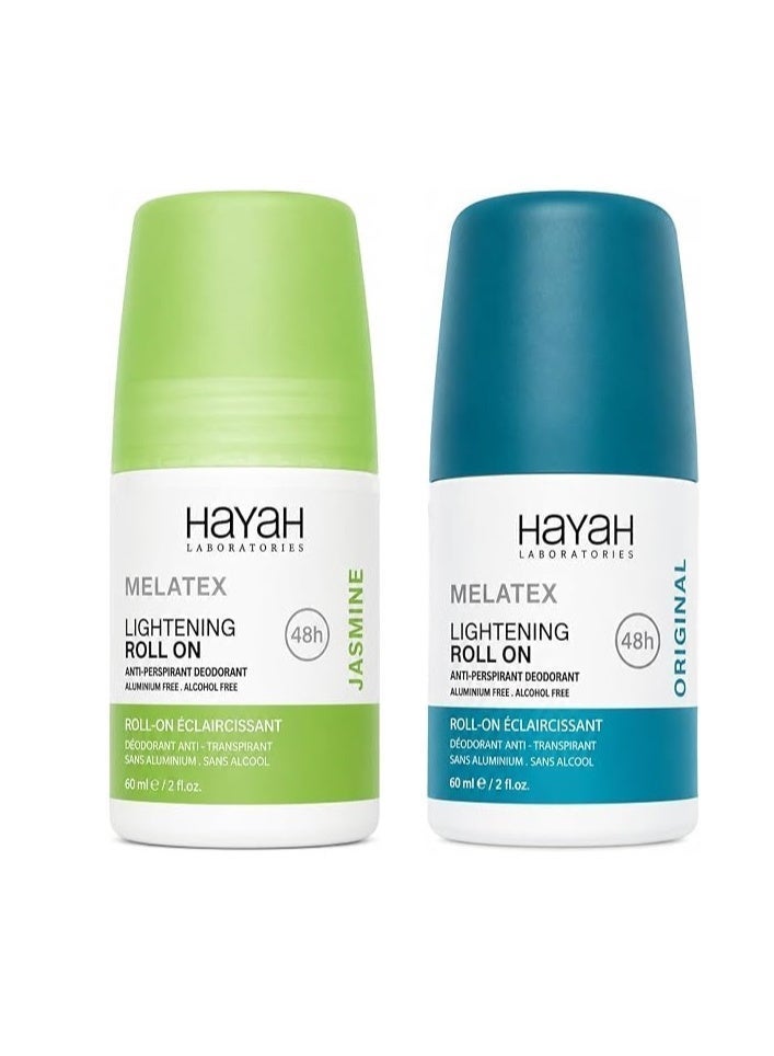 MELATEX Hayah Melatex Deodorant Roll On Jasmine 60 Ml + Original 60 Ml ( Packaging  may vary ) - Image 4