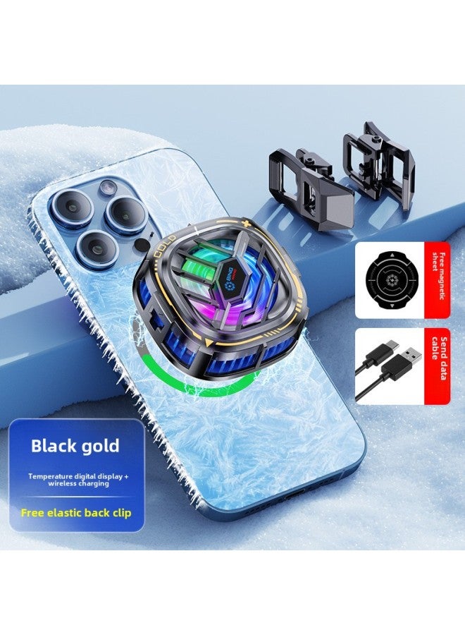 X76 Magnetic Back Clip Semiconductor Refrigeration Mobile Phone Radiator Mobile Phone Cooling-Color:X76B Material Digital Display Wireless Charging With Back Clip  - Image 1