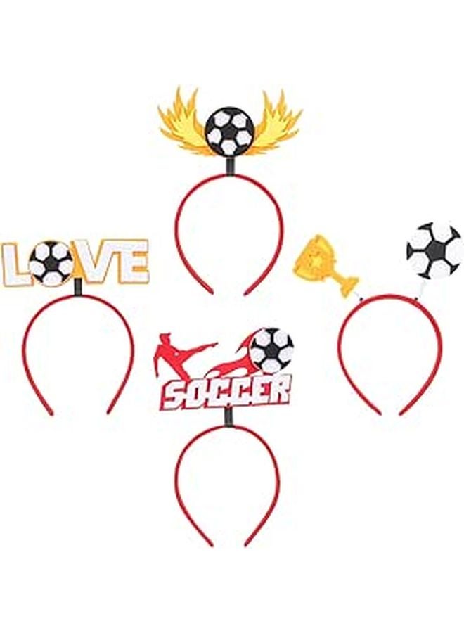 4 Pack Soccer Headbands Party Supplies Football Fan Hair Hoops Photo Props - Image 1
