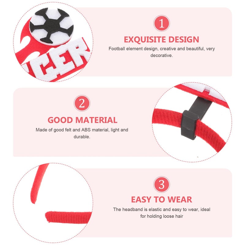 4 Pack Soccer Headbands Party Supplies Football Fan Hair Hoops Photo Props - Image 4