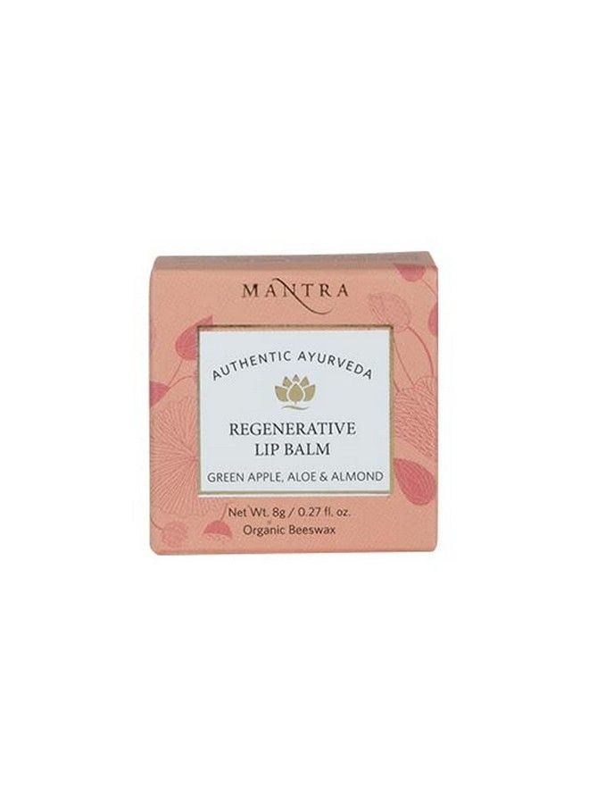 Mantra Intense Regenerative Lip Balm 8Gm Organic Beeswax Natural & Hydrating Lip Balm Moisturise Your Lips Help Treat Dark Or Discoloured Lips (Green Apple Aloe & Almond)  - Image 2