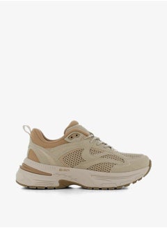 SJ Women's Panelled Lace-Up Low Ankle Sneakers  - Image 2