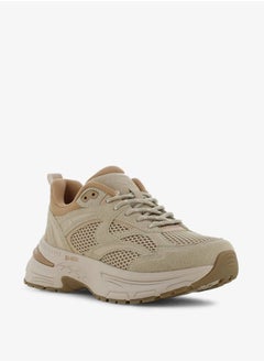 SJ Women's Panelled Lace-Up Low Ankle Sneakers  - Image 1