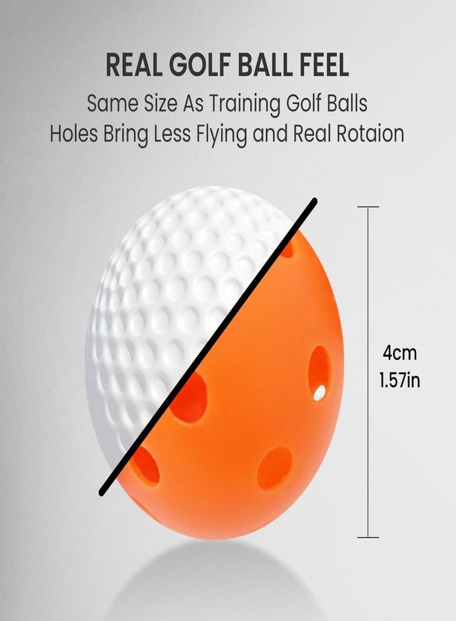 FINGER TEN Golf Practice Balls Plastic Colored Value 12/24/36 Pack, Limited Flight Sports Training Ball for Men Women, Indoor Outdoor Driving Range Backyard Use (Orange, 12 Pack) - Image 5