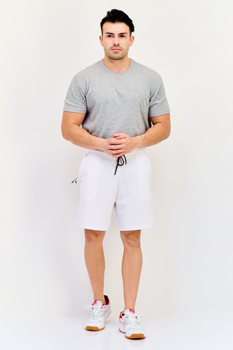 Celio Men Plain Basic Shorts, White - Image 3