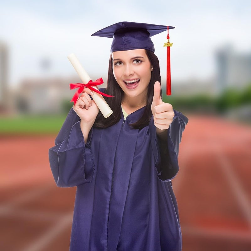 شرابة التخرج 2026، شرابة التخرج 2026، شرابات قبعة التخرج الأكاديمية 2026 مع قلائد تاريخية ذهبية للخريجين، زينة قبعة التخرج للخريجين، أحمر - Image 4