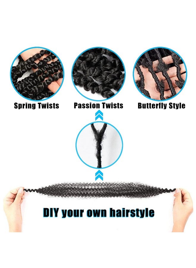 3 Packs Springy Afro Twist Hair 16 Inch Preseparated Kinky Marley Twist Braiding Hair Soft Prefluffed Synthetic Crochet Wrapping Hair For Distressed Faux Locs Spring Twist Passion Twist