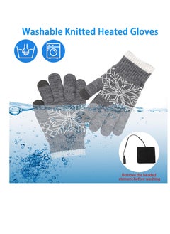 Excefore USB Heated Gloves, Winter Warm Heating Gloves, Washable Touchscreen Electric Warm Gloves, Knitted Heated Gloves, for Men Women Indoor Outdoor  - Image 5