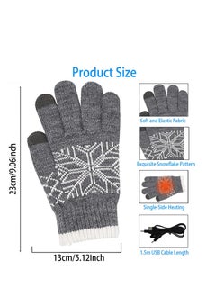 Excefore USB Heated Gloves, Winter Warm Heating Gloves, Washable Touchscreen Electric Warm Gloves, Knitted Heated Gloves, for Men Women Indoor Outdoor  - Image 2