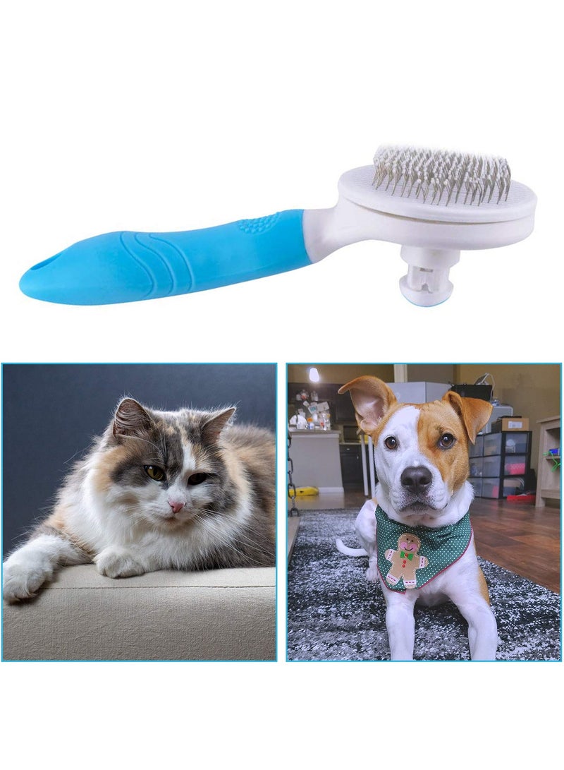 Excefore Cat Brush, Self Cleaning Slicker Brushes for Shedding and Grooming Removes Loose Undercoat, Mats and Tangled Hair Grooming Comb for Cats Dogs Brush Massage-Self Cleaning - Image 4