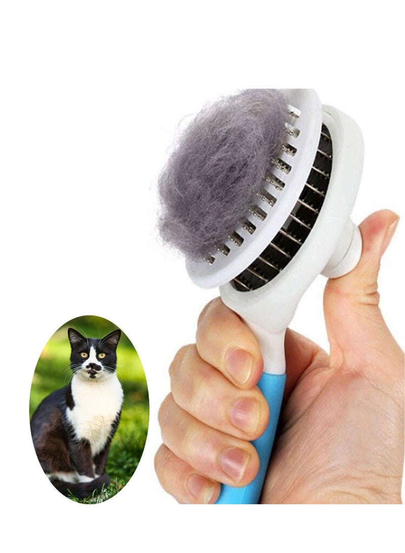Excefore Cat Brush, Self Cleaning Slicker Brushes for Shedding and Grooming Removes Loose Undercoat, Mats and Tangled Hair Grooming Comb for Cats Dogs Brush Massage-Self Cleaning - Image 2