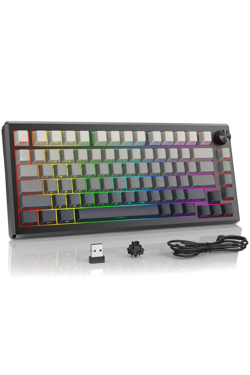 REDRAGON Wireless Mechanical Keyboard K732SP URANUS PRO , Anodized All Aluminum Alloy, Side Printed PBT Gasket RGB Gaming Keyboard with Thick Pre-Lubed Linear Switch, 75％ Tri-Mode Hot Swap Programmable for PC Mac - Image 1