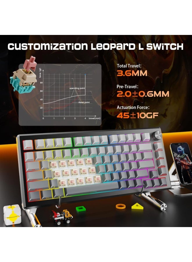 REDRAGON Wireless Mechanical Keyboard K732SP URANUS PRO , Anodized All Aluminum Alloy, Side Printed PBT Gasket RGB Gaming Keyboard with Thick Pre-Lubed Linear Switch, 75％ Tri-Mode Hot Swap Programmable for PC Mac - Image 2