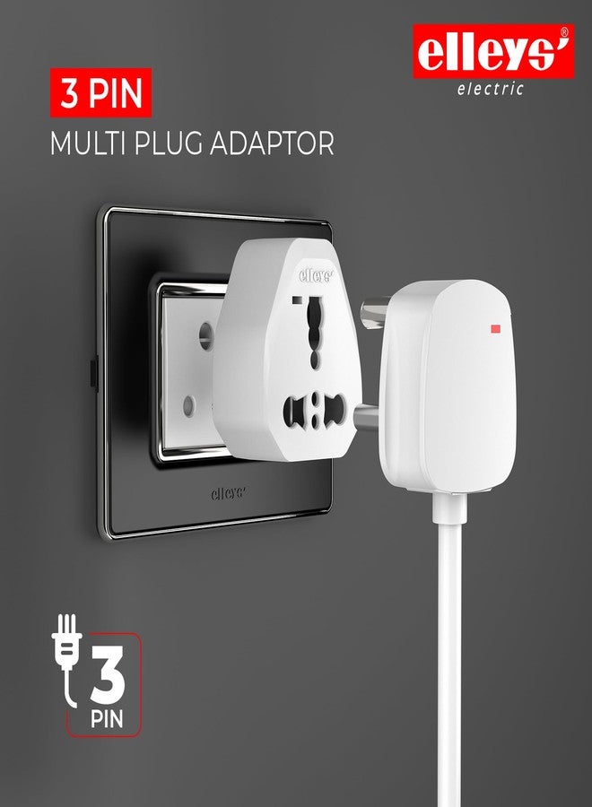Elleys' Elleys Zico 3 pin Socket US Converter for India (USA, UK, China) Australia to India Plug Converter - Type D Plug Adapter 6A / 13amp - 240V 2pin 3pin Socket Travel Adapter for Home, Office - 2 Pcs - Image 3
