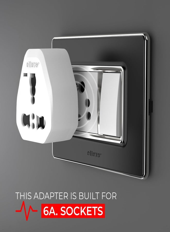 Elleys' Elleys Zico 3 pin Socket US Converter for India (USA, UK, China) Australia to India Plug Converter - Type D Plug Adapter 6A / 13amp - 240V 2pin 3pin Socket Travel Adapter for Home, Office - 2 Pcs - Image 4