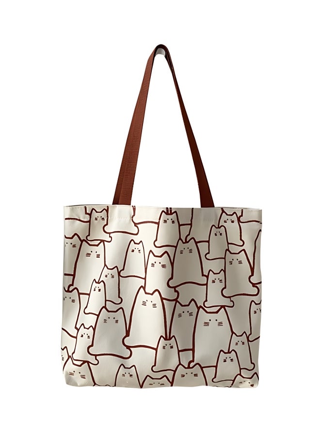 Girls' Cute Shopping Bag in Japanese and Korean style, Women's Large-capacity Shoulder Bag Side Bag Carry Bag, Canvas Material Artistic Handbag Tote Bags Clutch Bag for Ladies/College Students - Image 1