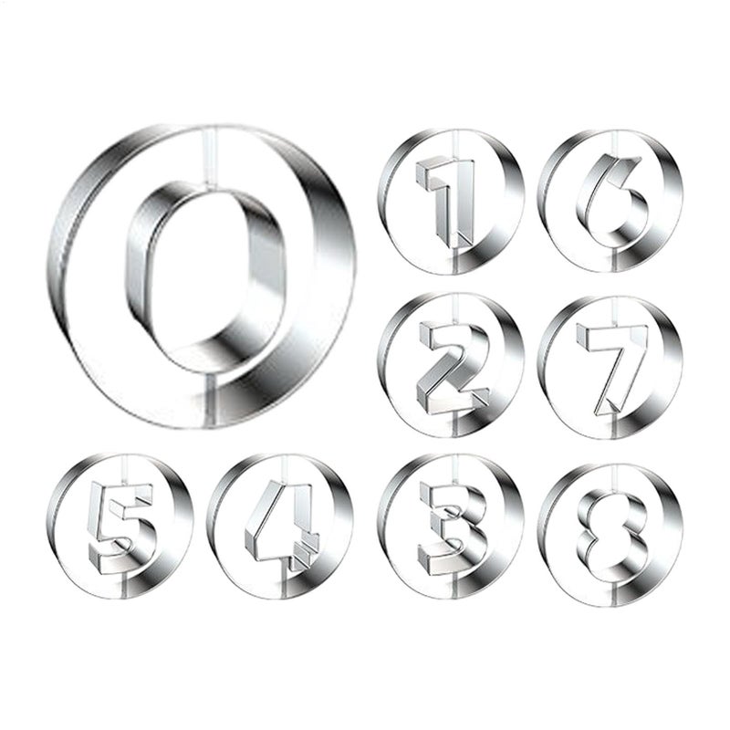 Donut Mold Stainless Steel 0 8 Number Theme Bagel Pan 3.5x3.5x1.38 Inches Nonstick Round Pastry Mold Versatile Bakeware For Fondant Cakes Pies Muffins And Pancakes - Image 2